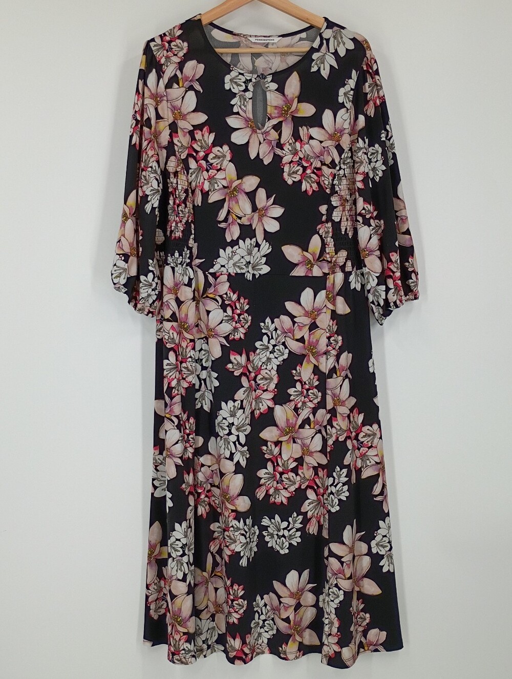 Penningtons Smocked Side Floral Midi Dress